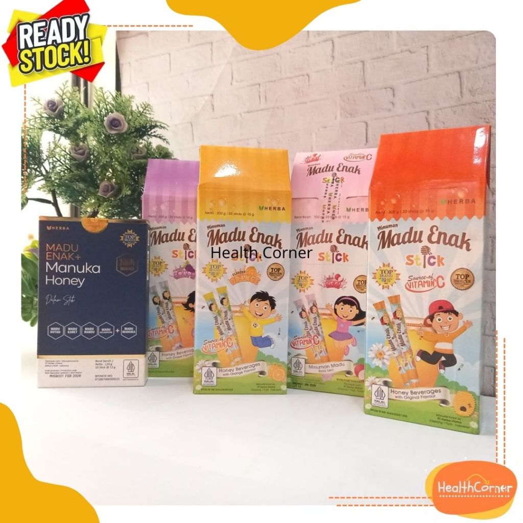 

Madu Enak Stick isi 20 Stick per Box Madu + Vitamin C/Madu Enak Manuka isi 10 Stick