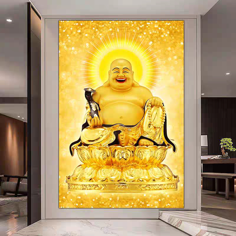 Pajangan Lukisan Porcelain 5D Diamond Varian Buddha Mewah Elegan