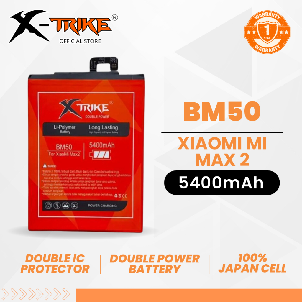 XTRIKE Baterai Xiaomi Mi Max 2 BM50 Double Power