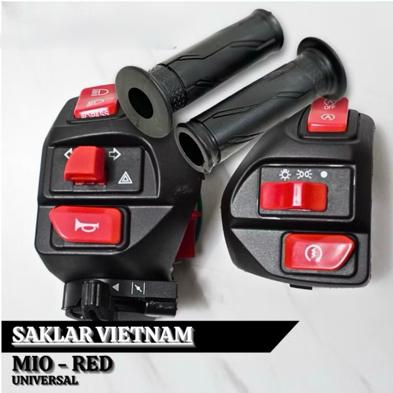paket 2in1 saklar mio tombol full merah set sama handgrip sarung gas yamaha mio mio j mio gt dll