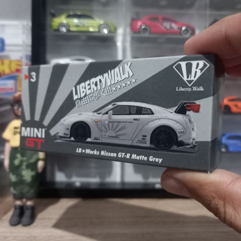 Custom Box #3 Nissan GT-R R35 LBWL Matte Grey MiniGT