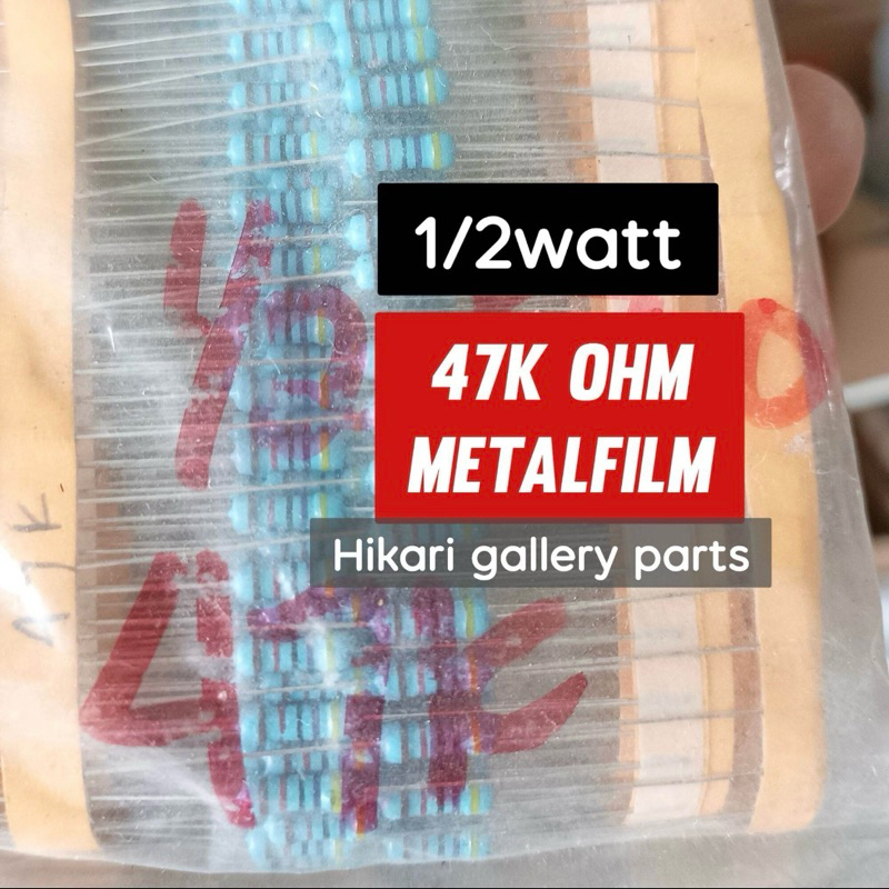 [10 PCS] RESISTOR 47K OHM 1/2Watt TOLERANSI 1% & 5% / Resistor metalfilm 0.5watt 47K Ohm Tol 1% / Re