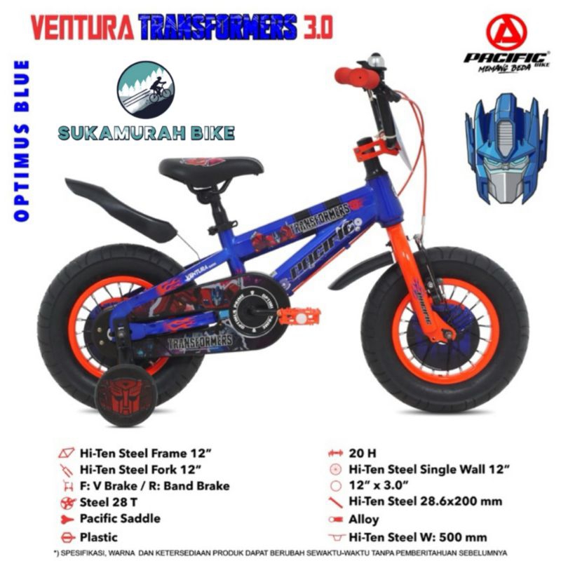 Sepeda Anak Laki BMX 12 16 18 Pacific Ventura Transformers