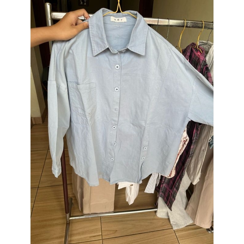 KEMEJA OVERSIZE BABY BLUE