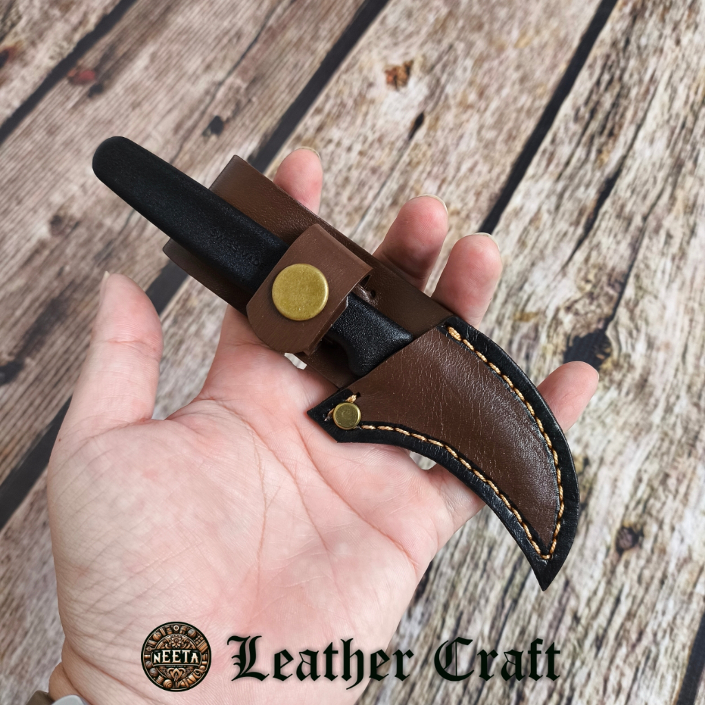 Sarung pisau kulit asli neeta original untuk pisau shaping okulasi victorinox 6.7501/ 5.0501
