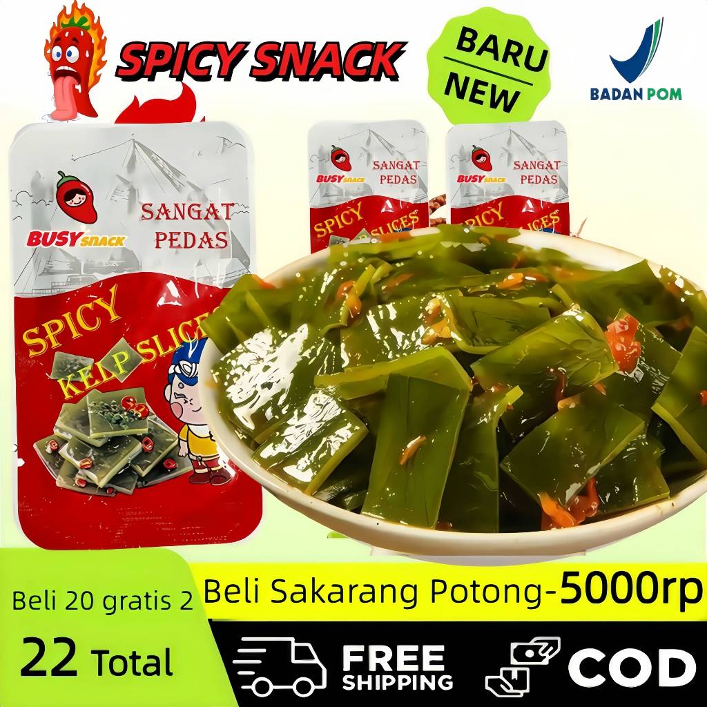 

12g Spicy Kelp Slices, Snack Sehat, Gurih dan Pedas, Tanpa Pengawet, Camilan Ringan Lezat, Best Seller, Promo Terbatas, Pengiriman Cepat