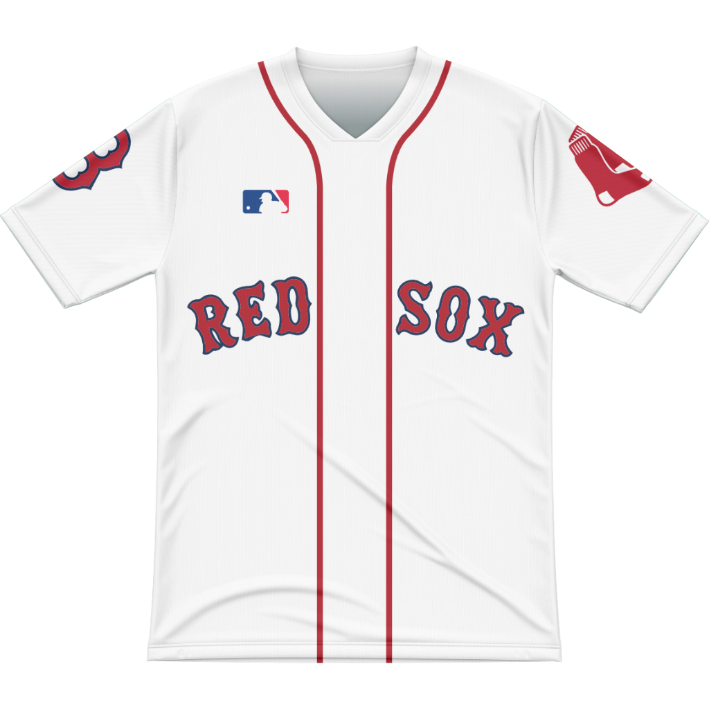 JERSEY MLB RED SOX VARSITY BASEBALL CASUAL FULL PRINTING