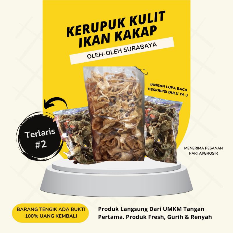 

Kerupuk Kulit Ikan Kakap 250 gram Khas Kenjeran Surabaya