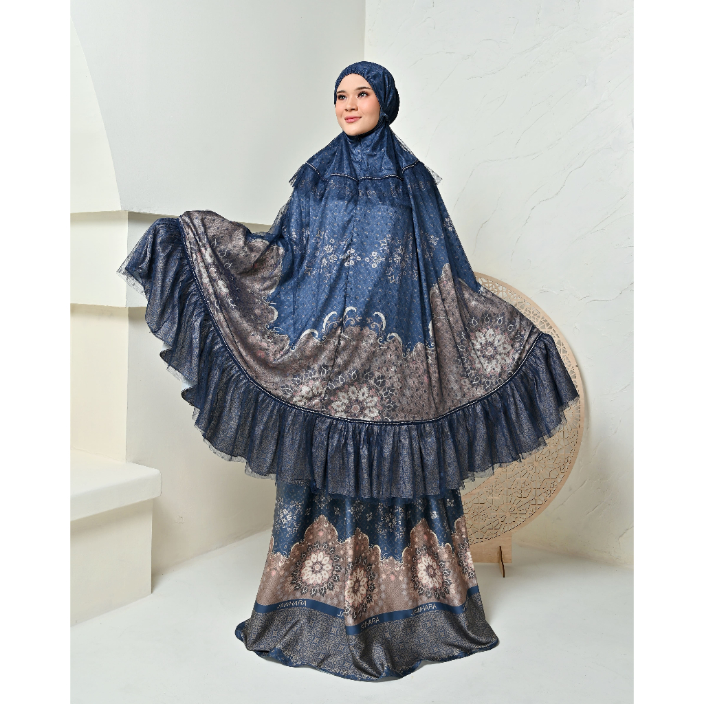 RAYA SERIES PRAYER SET NAVY JAWHARA SYARI