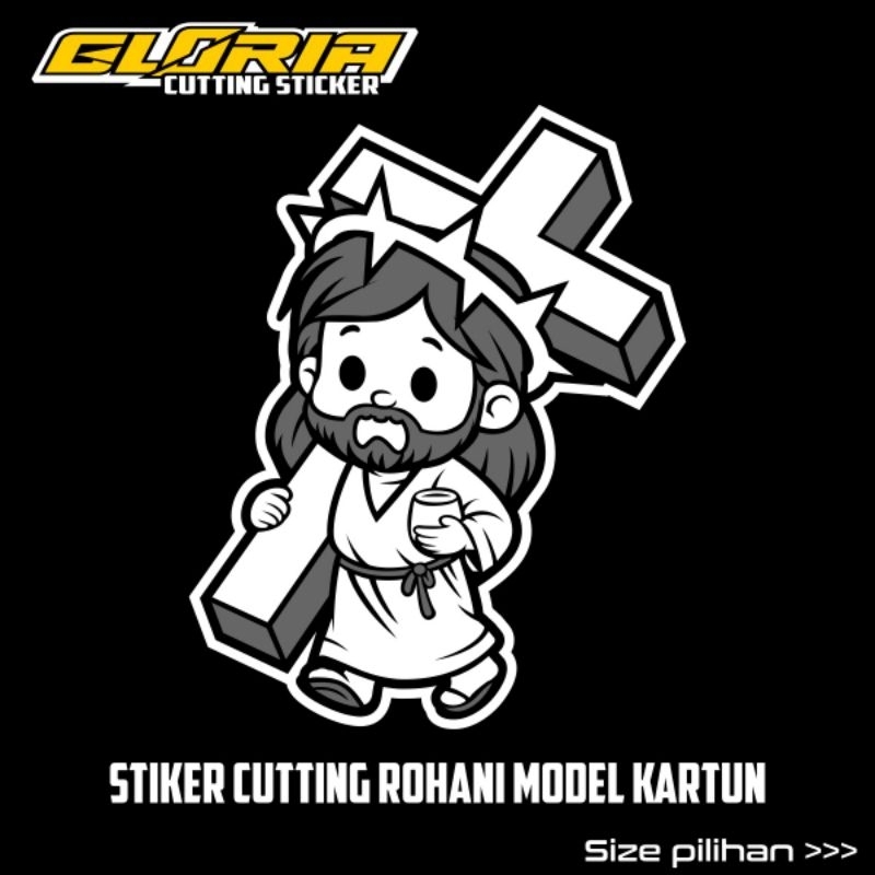 

STIKER ROHANI CUTTING REFLEKTIF MEMANTULKAN CAHAYA GAMBAR JESUS MODEL KARTUN