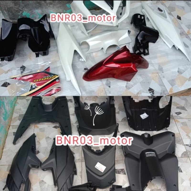 Cover Body Full Halus Kasar Motor Honda Vario Techno CBS 110 Karbu Warna Merah Putih