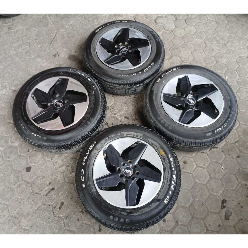 VELG MOBIL BEKAS HSR KOI RING 15 LEBAR7 PCD 8X100/114ET 39+ BAN ECOPLUSH 205 65 R15 VELG UNTUK MOBIL