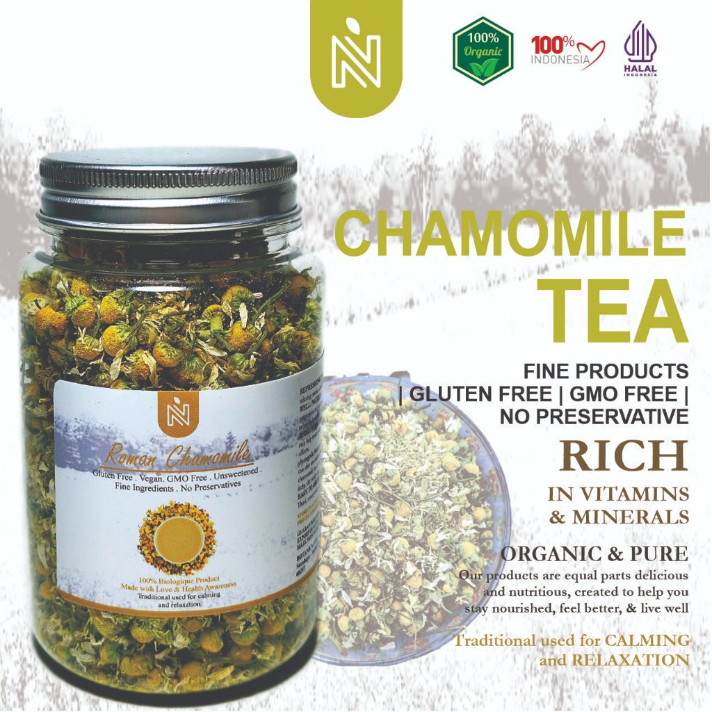 

BENUTRIVA Chamomile Tea Import / Teh Chamomile / Teh Insomnia Teh / Bunga Kamomil 25 gr - 100 gr