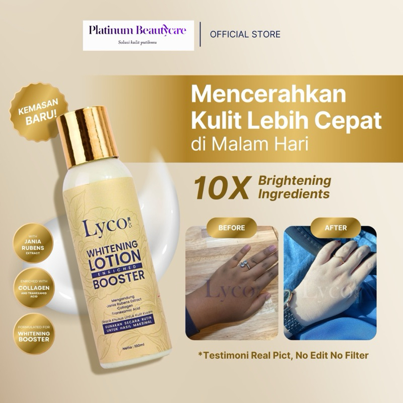 Lotion Whitening Booster LYCO | Whitening Body Booster | Lotion pemutih tubuh | niacinemide | collag