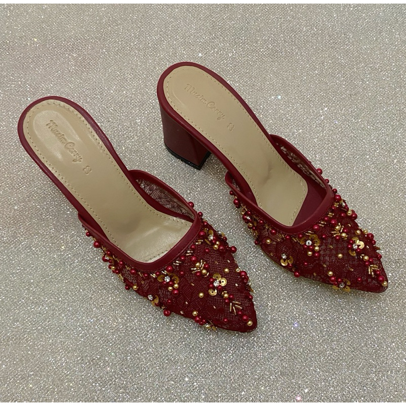MEIRA MAROON WEDDING SHOES SEPATU NIKAH SEPATU PESTA