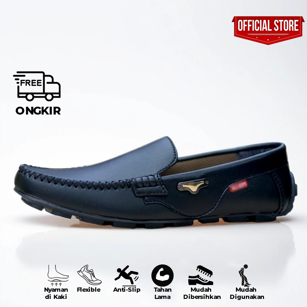 (SANITEC) SEPATU MOCCASINS LOAFERS SLIP ON PRIA KEREN MURAH TERBARU 2021 BERKUALITAS BERGARANSI (Sep