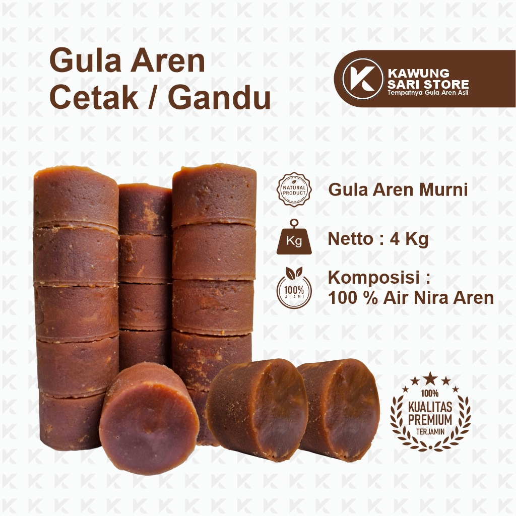 

Kawungsari Store Gula Aren Gula Merah Gula Jawa 100% Asli (4 Kg)