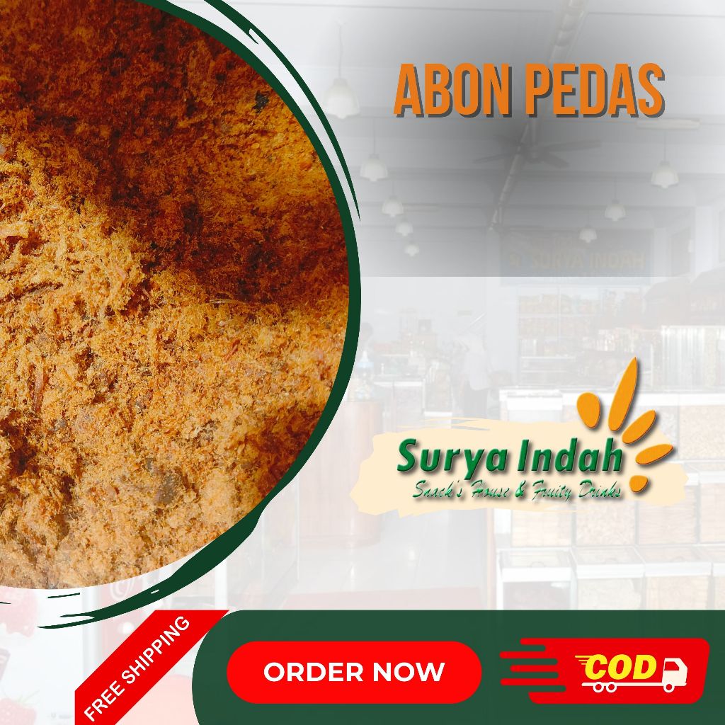 

Abon Pedas Premium asli daging sapi 100gr Surya Indah Jombang