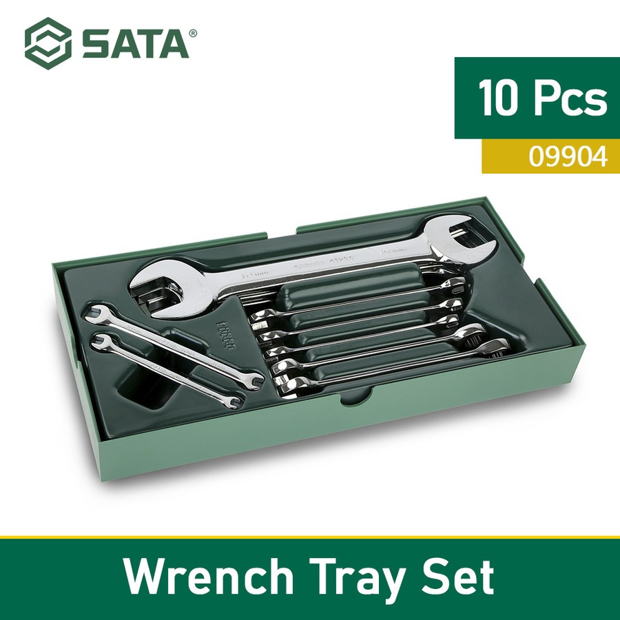 SATA - SATA Kunci Pas Double Set 10 pcs Metric Tray Set 09904