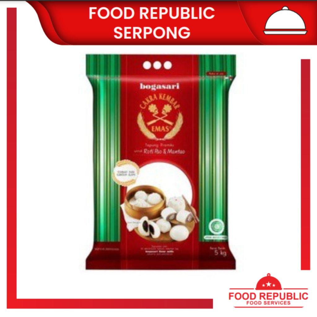 

TEPUNG CAKRA KEMBAR EMAS ROTI PAO 5KG - BOGASARI ROTI PAO MANTAO