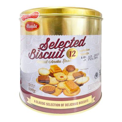 

Monde Selection Biscuit Gold Assorted Kaleng 800 gram