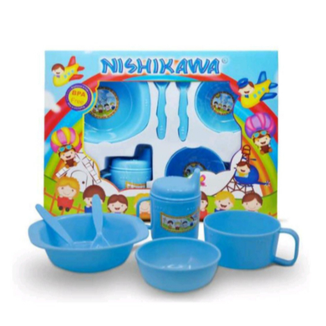TEMPAT MAKAN SET BAYI NISHIKAWA MEDIUMFEDING SET NISHIKAWA MEDIUMPERLENGKAPAN MAKAN BAYI - AJG