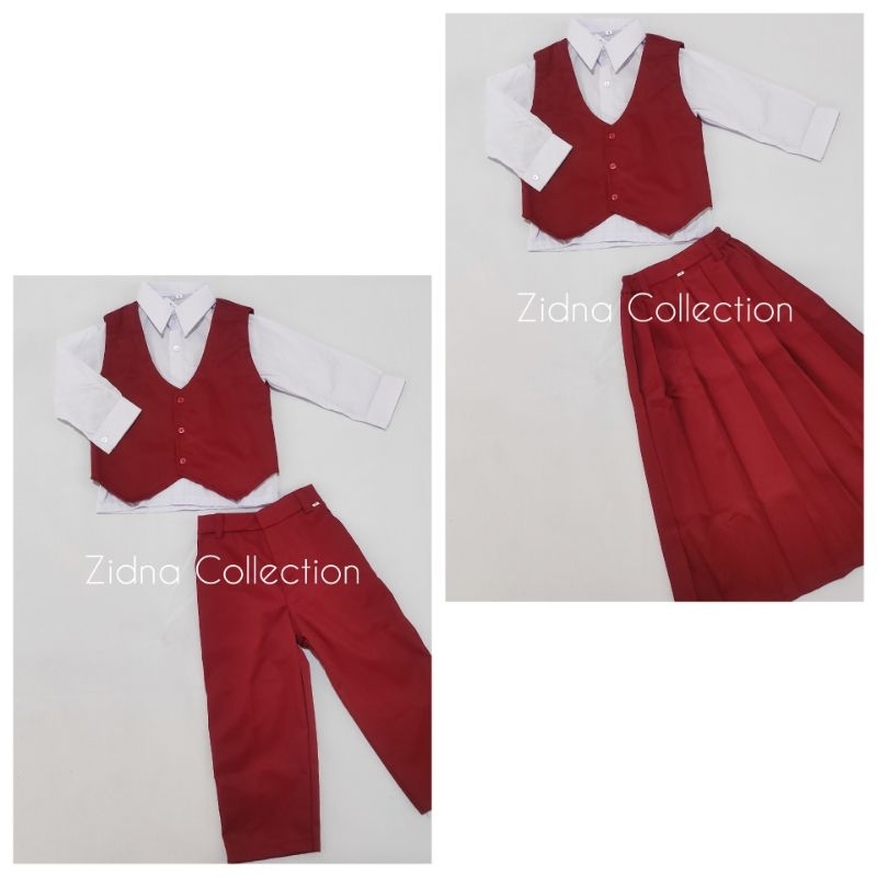 SETELAN MERAH PUTIH PANJANG Seragam Nasional TK SD MI | Seragam SD | Seragam Merah Putih