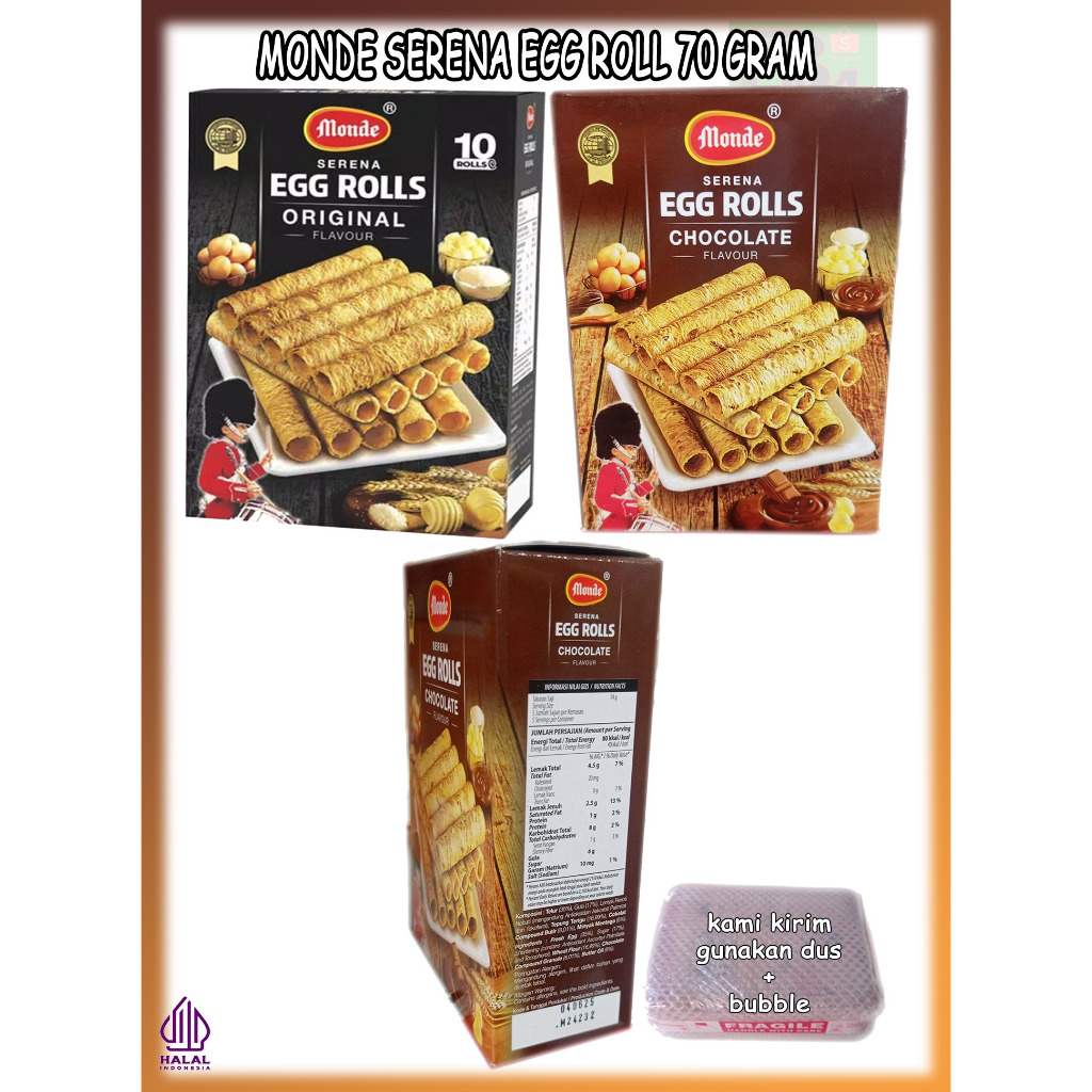 

Wafer Gulung Monde Serena Egg Roll Kemasan 70 Gram