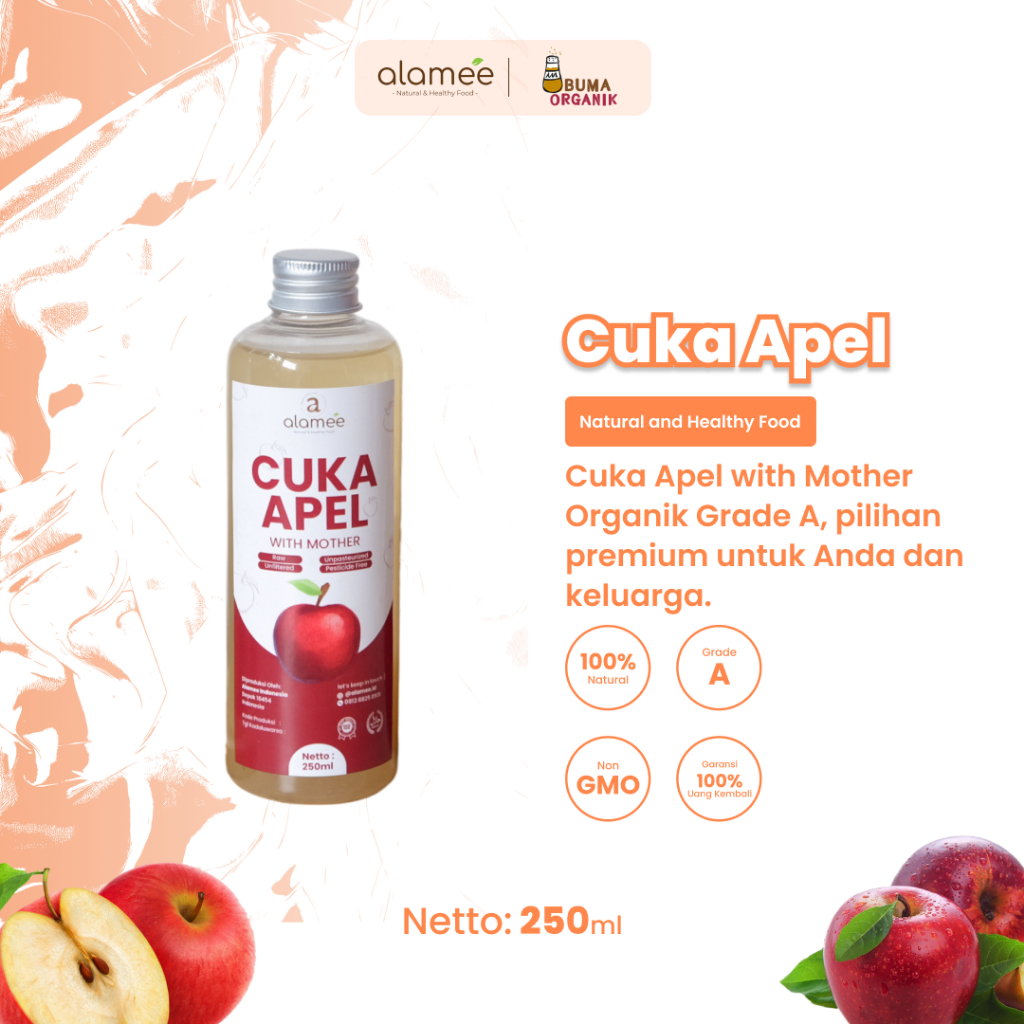 

Cuka Apel Organik 250ml Apple Cider Vinegar With Mother Original Diet Detox Detok Vinega Sari Buah