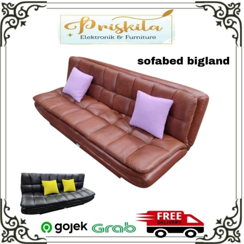 sofabed bigland / sofabed minimalis/ sofa bed bigland/ sofa bisa jadi kasur / furniture Palembang