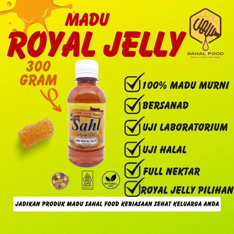 

MADU ROYAL JELLY, FULL NEKTAR 100% ASLI&MURNI ,300 GRAM-Sahl