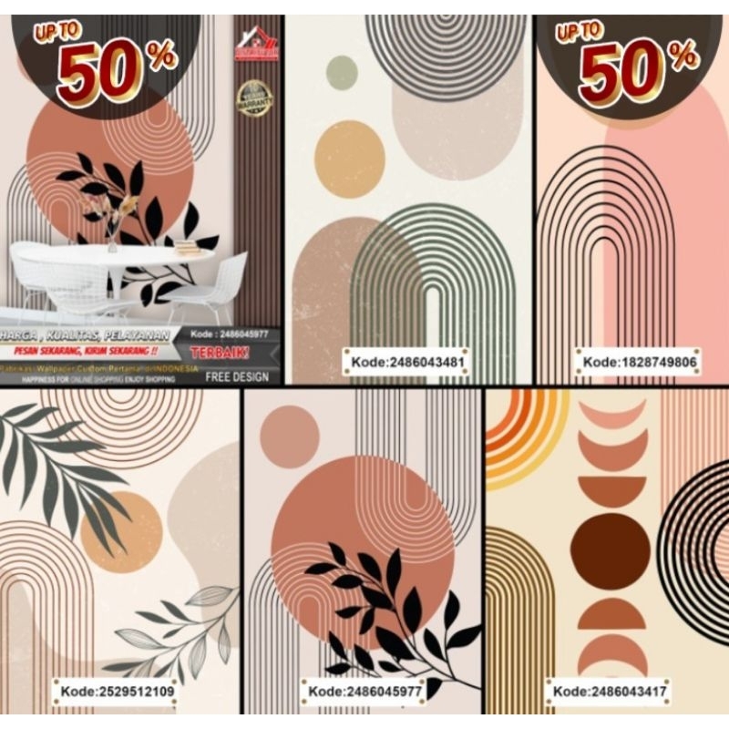 Wallpaper Custom 3D Tema Abstrak | Wallpaper Kitchen | Wallpaper Ruang Makan | Wallsticker | Wallpap
