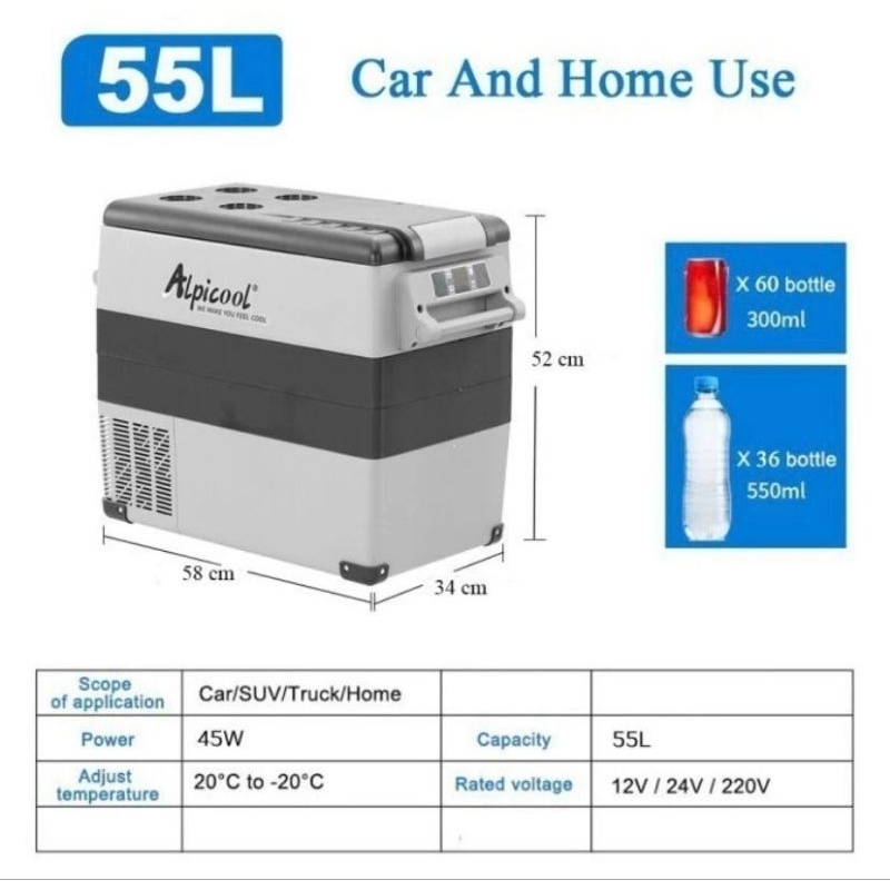 Kulkas Portable Alpicool 55 Liter