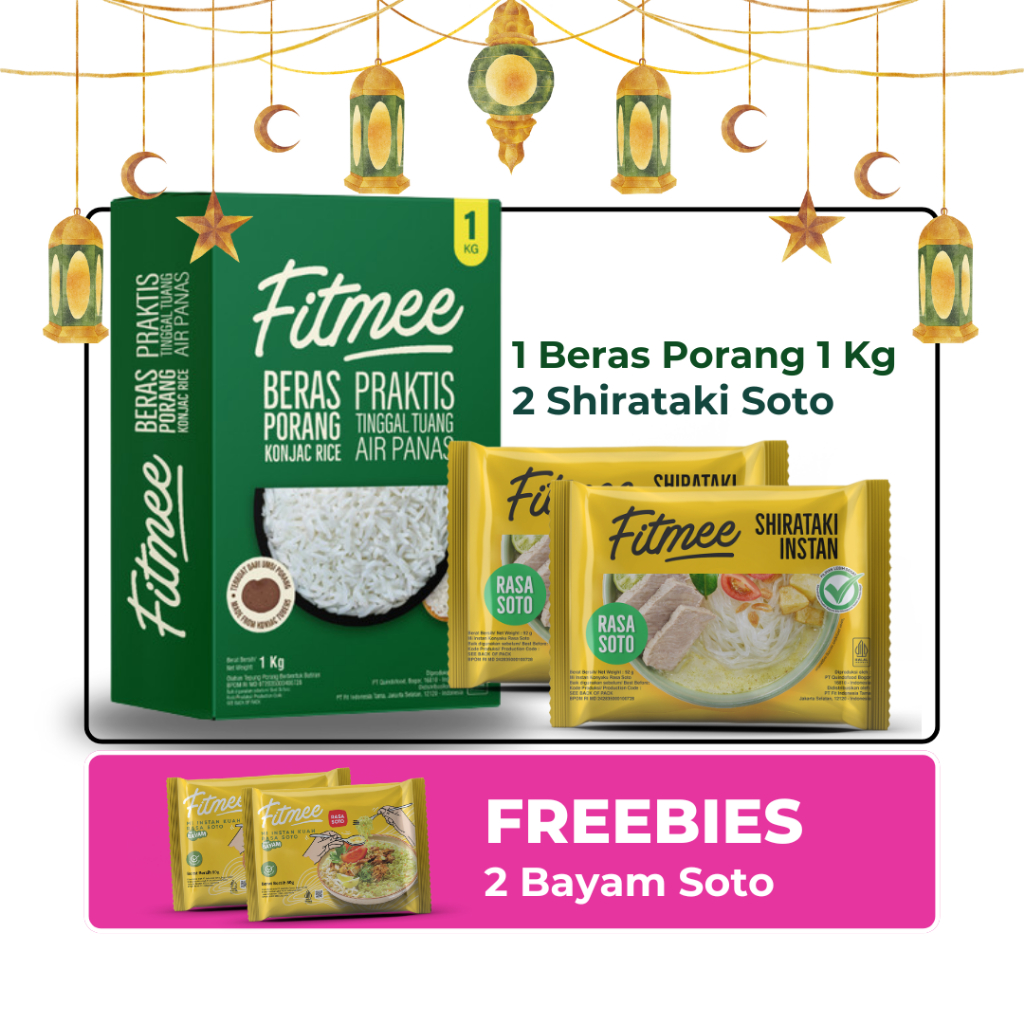 

HAMPERS FITMEE BERAS PORANG 1 KG + SHIRATAKI SOTO FREE BAYAM SOTO
