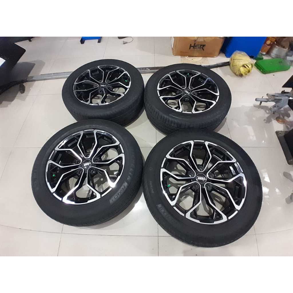 VELG MOBI BEKAS SEKEN HSR BOTO RING 17 LEBAR 7,5 PCD 5x114 + BAN MICHELIN 225 55 r17 VELG UNTUK MOBI