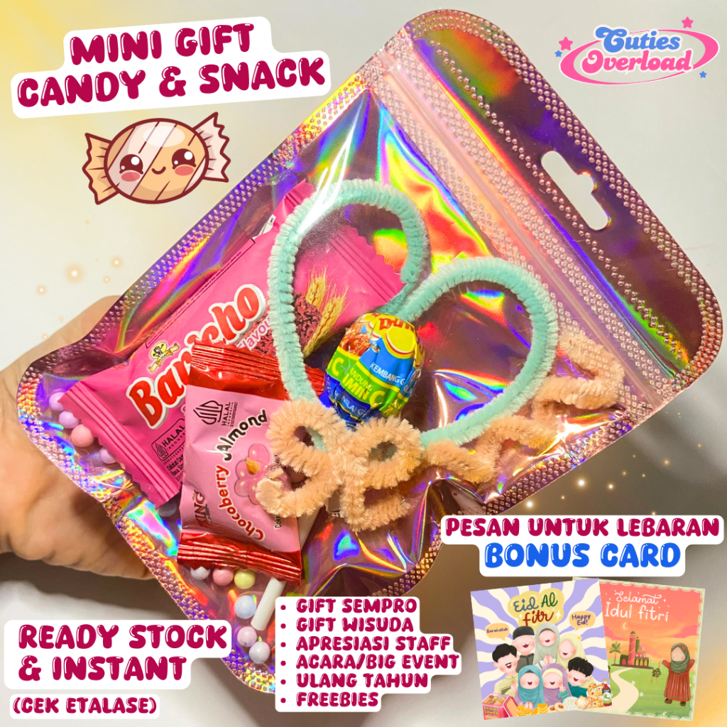 

MINI GIFT SNACK CANDY FREEBIES [READY STOCK & SIAP KIRIM ]| HADIAH PERMEN DAN SNACK HOLOGRAM |CUTIES OVERLOAD