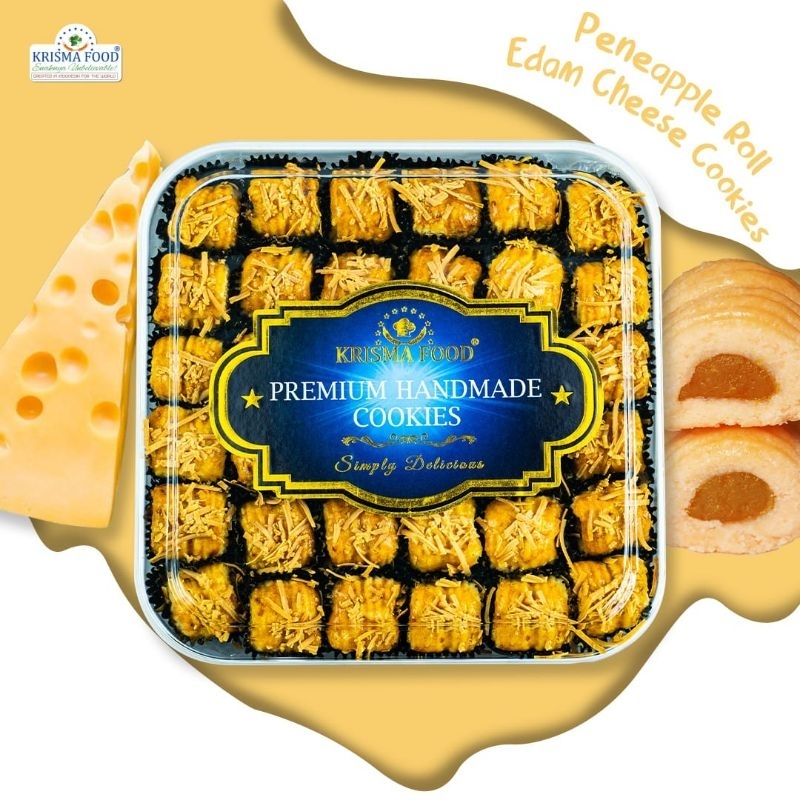 

KRISMA FOOD MELTING PINEAPPLE ROLL COOKIES/PINEAPPLE EDAM ROLL CHEESE 500G