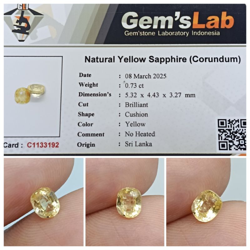 Natural Yellow sapphire Ceylon mini top Luster-kristal memo GLI safir Srilanka