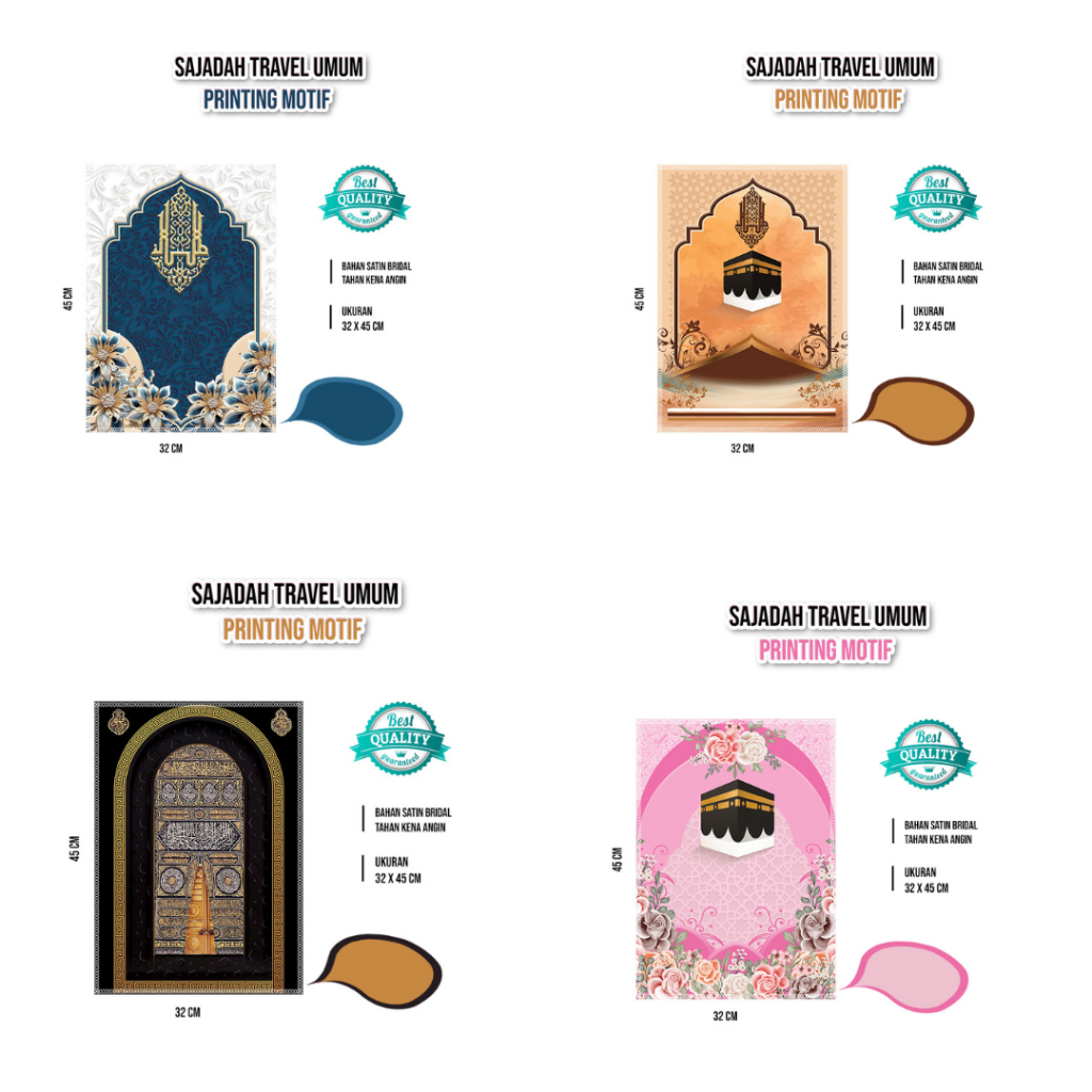 gbm - Sajadah Seri Dewasa Bisa Custom Nama / Sajadah Kepala Mini/Sajadah Muka , Sajadah Travel Mini 