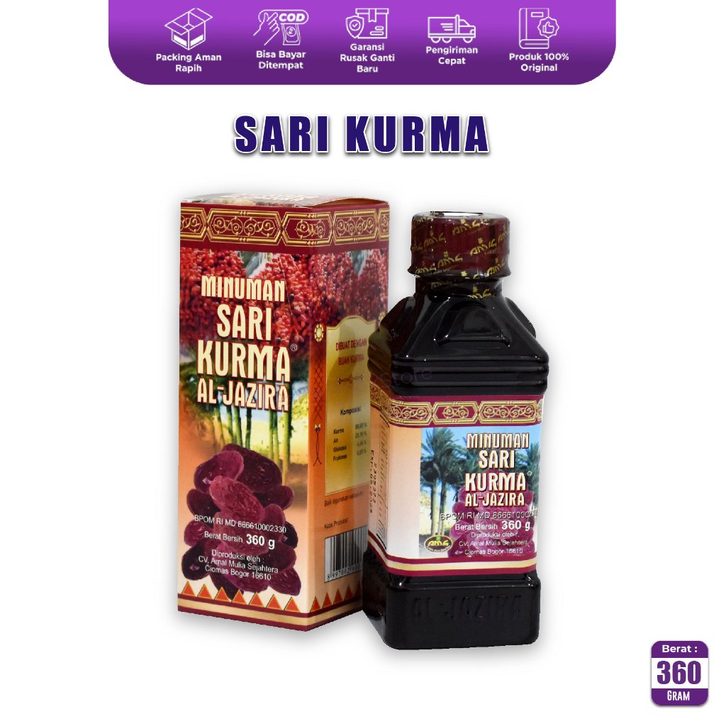 Sari Kurma Madu Al - Jazira100% Original Supplement Tubuh Terhindar Dari Racun Dan Meningkat Kan Imu