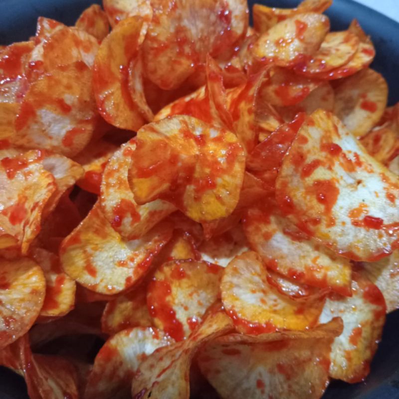 

keripik ubi,rasa balado,original, dan gurih