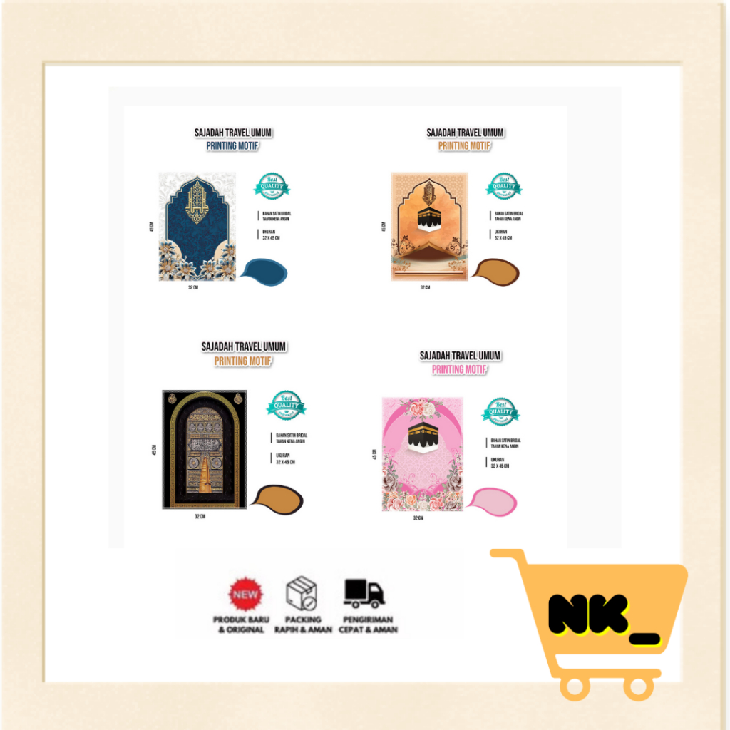 NK - Sajadah Seri Dewasa Bisa Custom Nama / Sajadah Kepala Mini/Sajadah Muka , Sajadah Travel Mini S