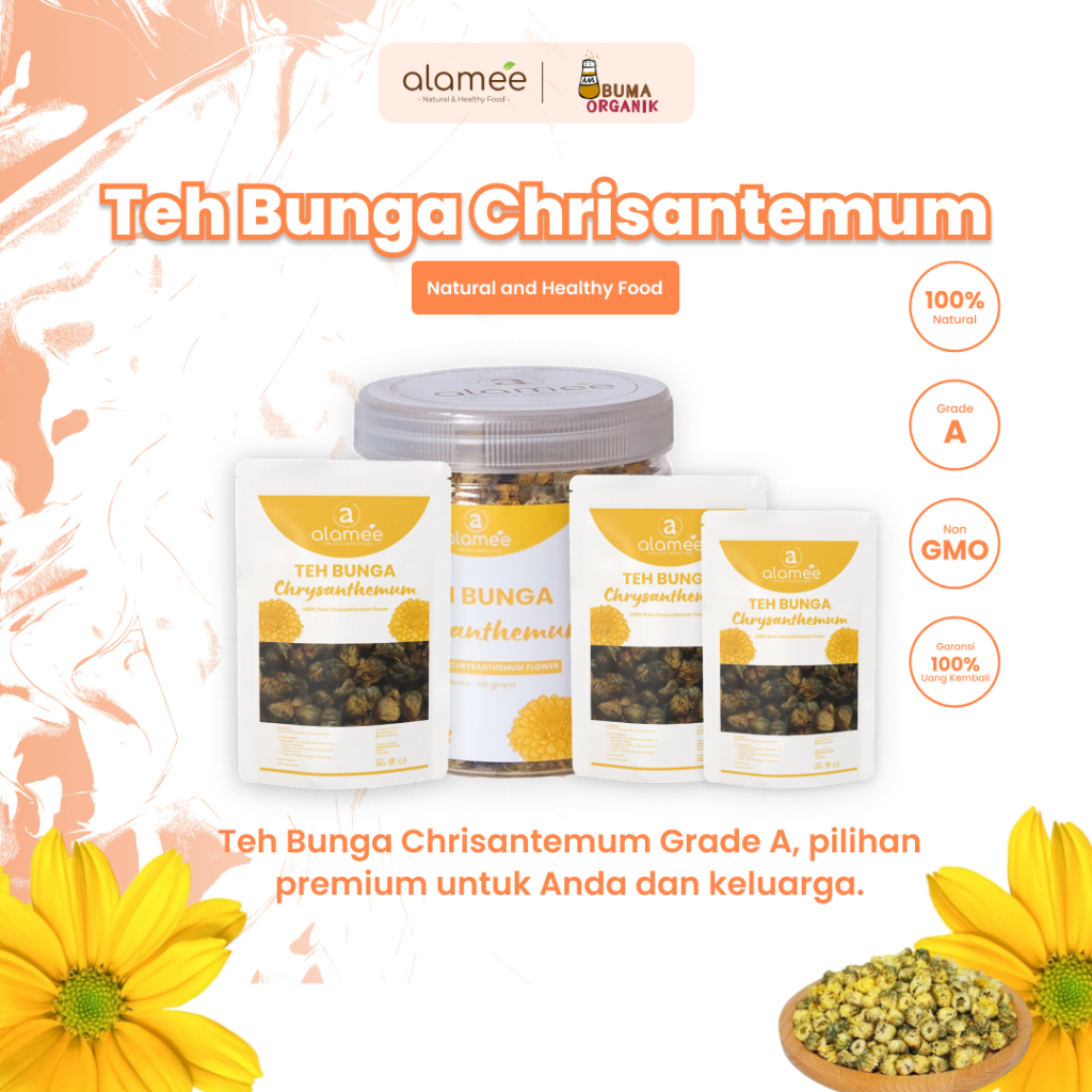 

Teh Bunga Chrysanthemum Tea Krisan Emas Golden Crysant Herbal Alami Organik Crysanthemum All Varian