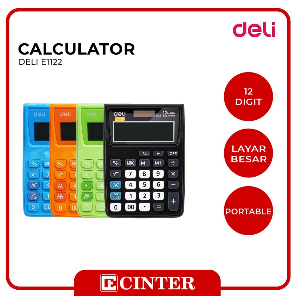 

DELI - CALCULATOR / ALAT BANTU HITUNG / KALKULATOR KANTOR POCKET 12 DIGIT BERKUALITAS E1122