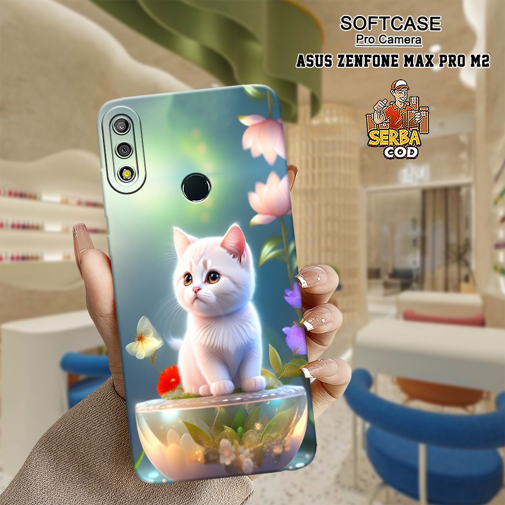 Migun Case - Case Asus Zenfone Max Pro M2 - Motif Kucing - Casing Asus Zenfone Max Pro M2- Softcase 