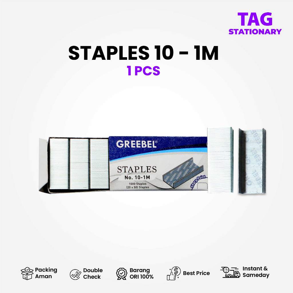 

GREEBEL Isi Staples 10/1M (PCS) / Isi Stapler / Isi Jepretan / Refill Stapler ATK Office