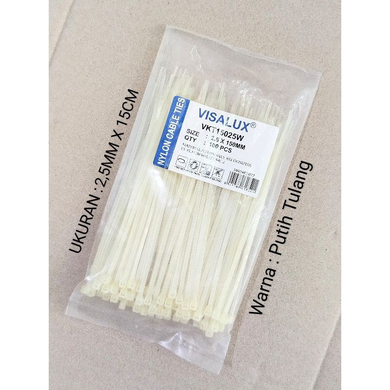 

Visalux Kabel Ties VKT15025 2.5x150MM 100 Pcs/Kabel Ties 2.5x2150MM Black & White