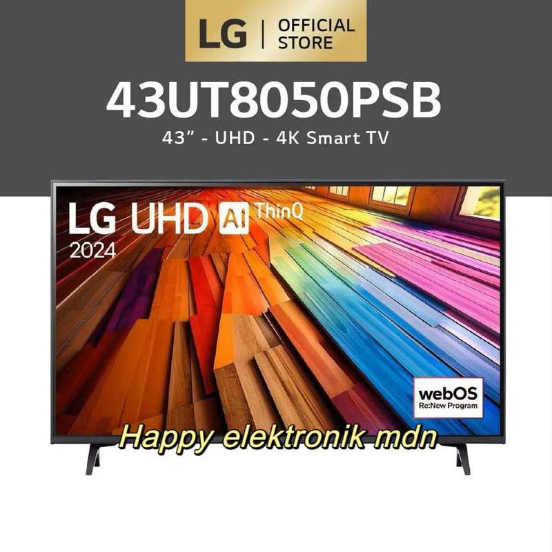 LG 43UT8050PSB / 43UT8050 Smart TV / Televisi 43 Inch - 4K UHD High End 60HZ - HDR10 Pro- Al ThinQ 4