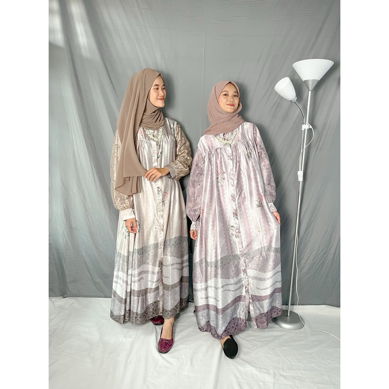 Amina Dress / Dress silk / dress armanysilk / gamis armany silk / dress motif / dress tille/ dress l
