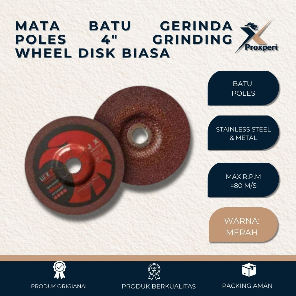 ProXpert Mata Batu Gerinda Poles 4" Grinding Wheel Disc Biasa JX Mata Batu Gerinda Poles JX 4 Inch B